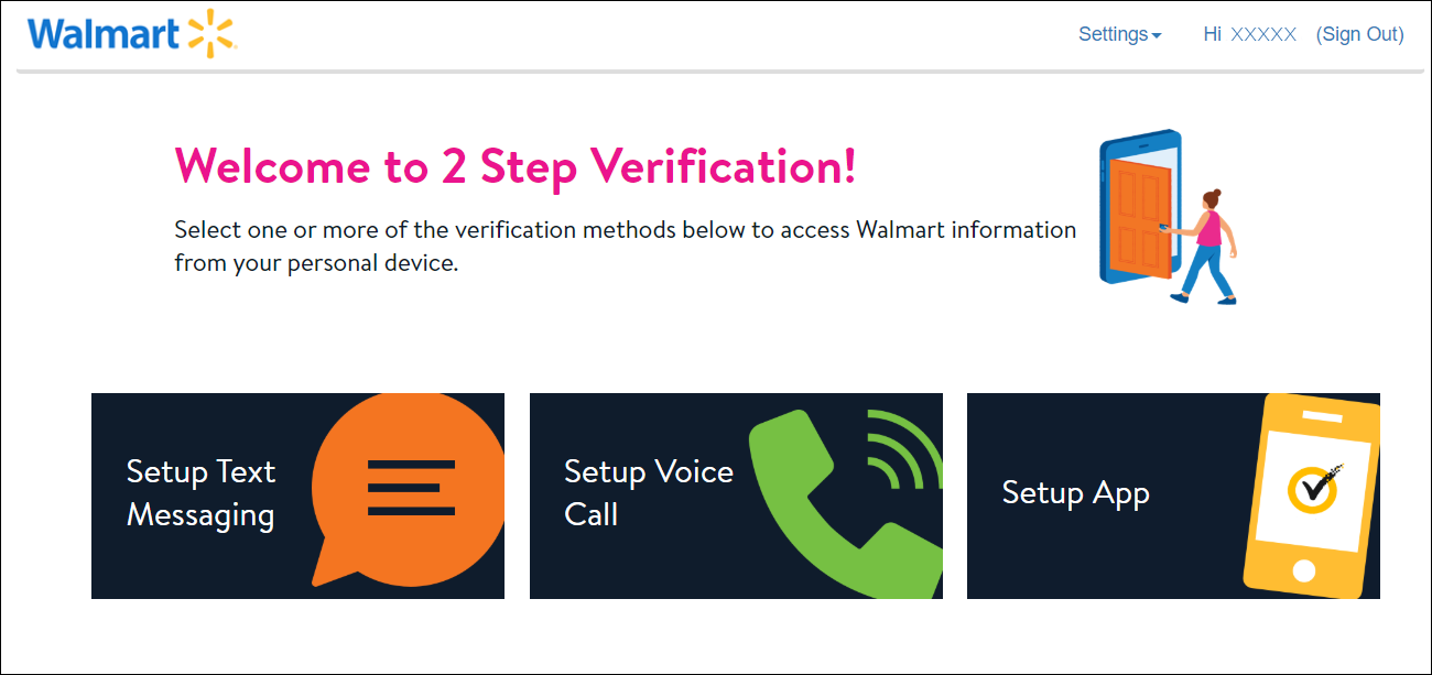 One Walmart Login – Wmlink/2step Verification