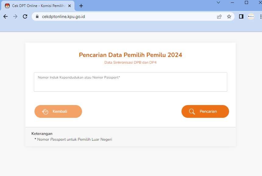 Indonesia Voter ID Card login