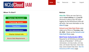 NCEdCloud IAM Service Student Login