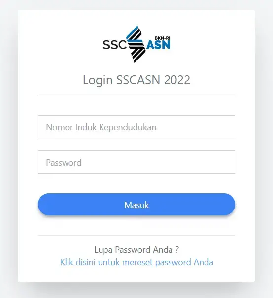 Sscasn.bkn.go.id Login